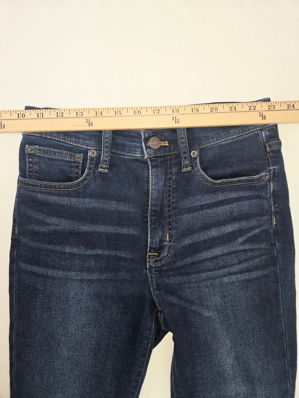 J. Crew Women's Skinny Jeans in Dark Blue Indigo W Whiskers Womens Size 25 - Picture 5 of 11